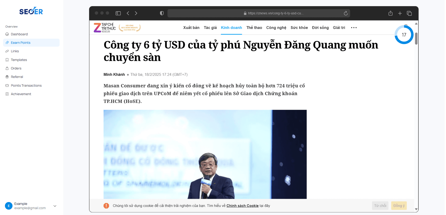 Minh họa về quá trình tối ưu hóa SEO tự động